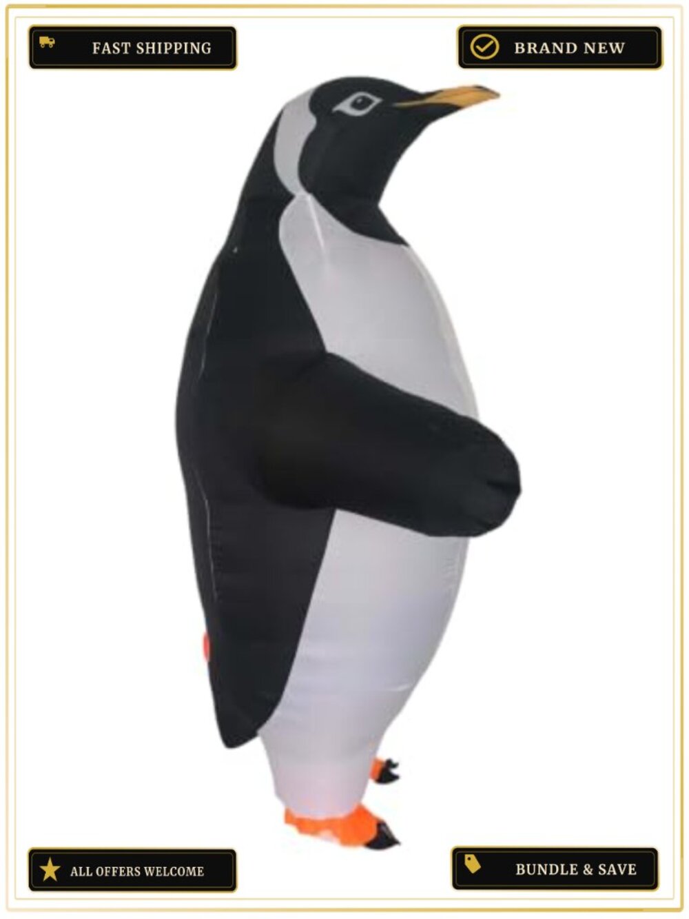 Inflatable Penguin Costume Adults One Size Blow Up Suit Halloween Party